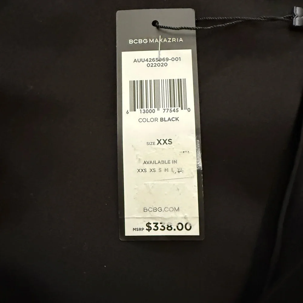 NWT BCBG MAXAZRIA Convertible Zip Jacket Black XXS